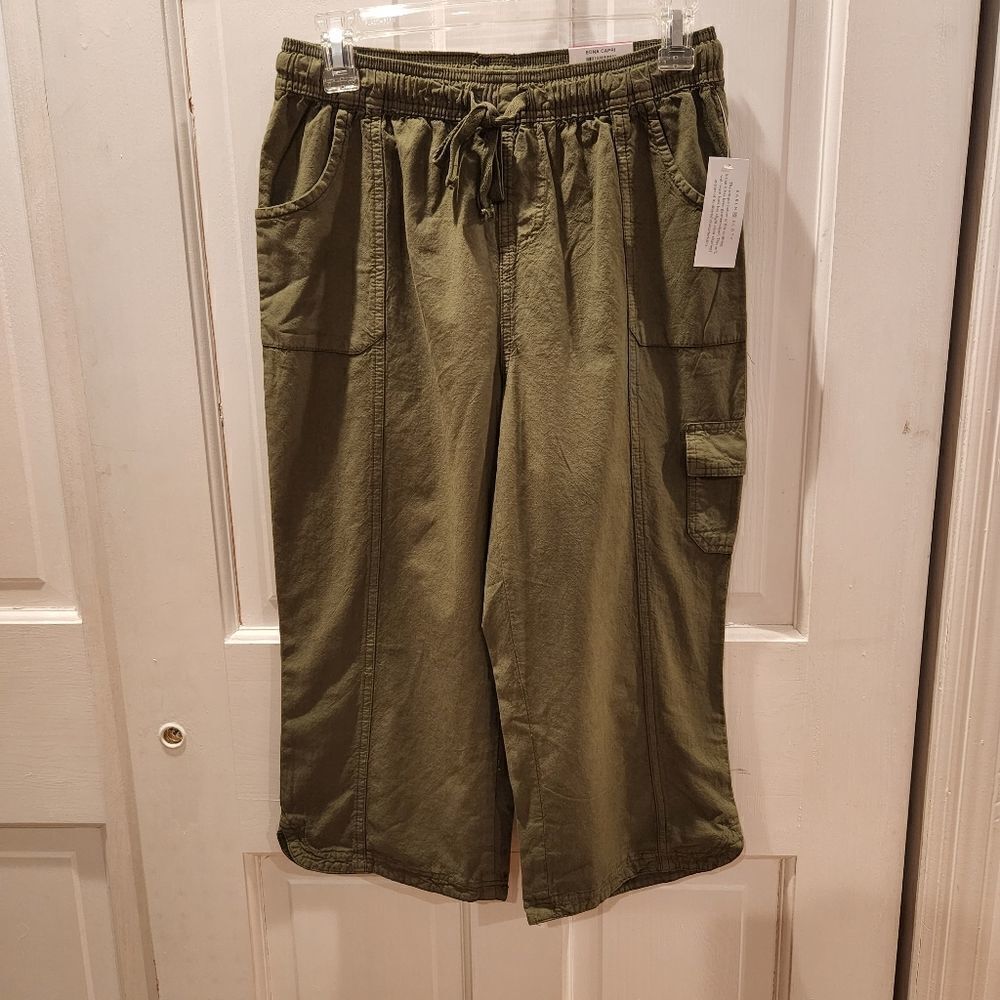 Karen Scott Petite Edna Capri Olive Sprig